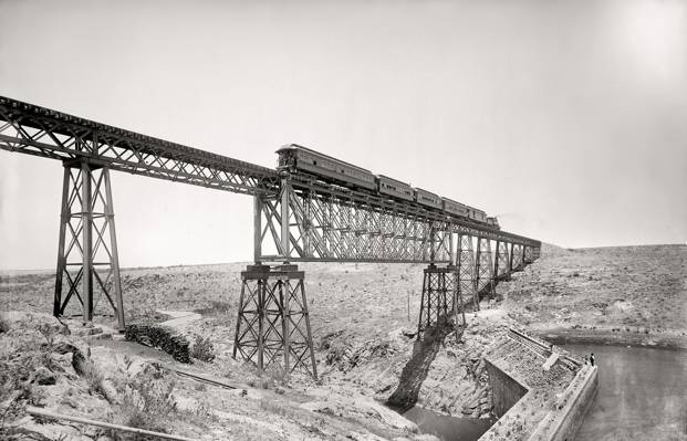 火车,1891年,桥,美国,复古