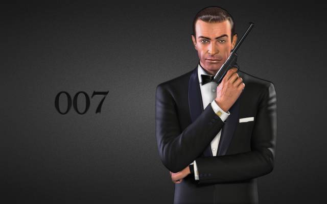 代理007,詹姆斯·邦德,题字007,肖恩·康纳利,黑色背景,肖恩·康纳利,詹姆斯·邦德,...