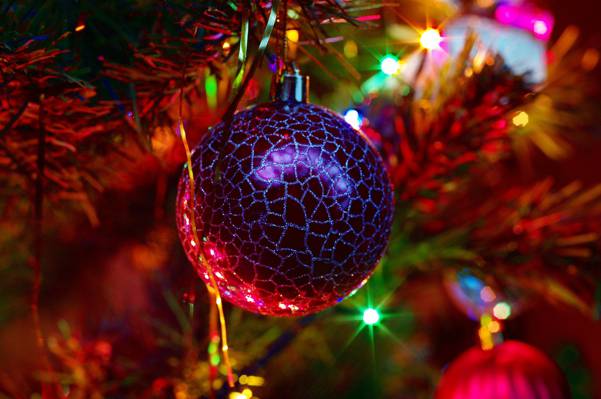 玩具,假期,光,金属丝,树,新年,新的一年,球