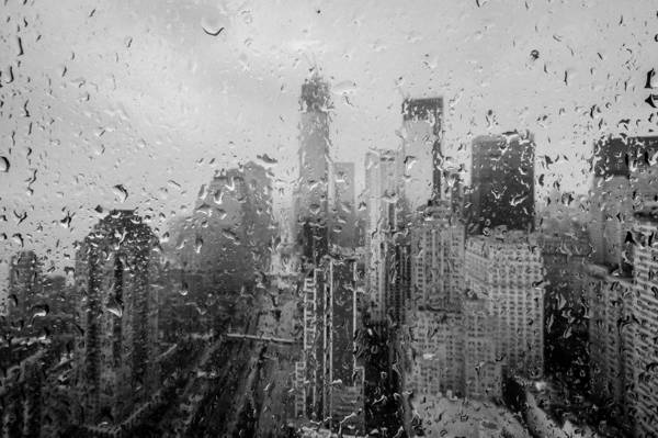 纽约,玻璃,摩天大楼,雨,晚上,纽约,阴,晚上,晚上,建筑,滴,宏,...  - 