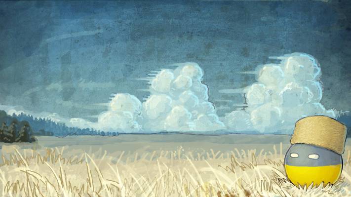 乡村球,田地,森林,乌克兰,云,天空,帽子