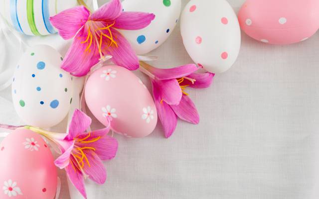 装饰,复活节,粉红色,复活节,鲜花,彩绘的鸡蛋,快乐,春天,鸡蛋,鲜花