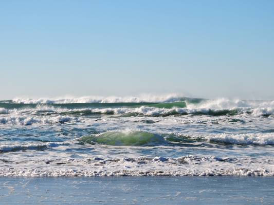 白色和蓝色的海洋波浪摄影高清壁纸