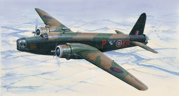航空,二战,绘画,维克斯惠灵顿,飞机,艺术,英国轰炸机,飞机,战争