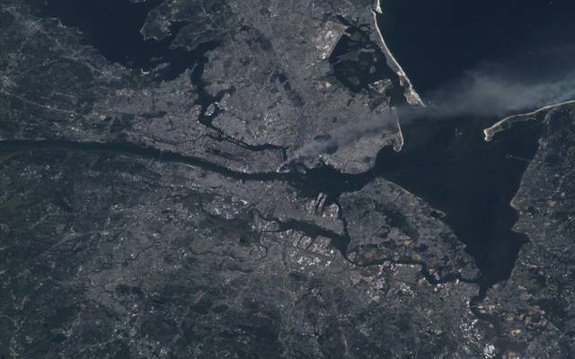 曼哈顿,纽约,纽约,烟,国际空间站,购物中心,2001年9月11日,袭击,曼哈顿