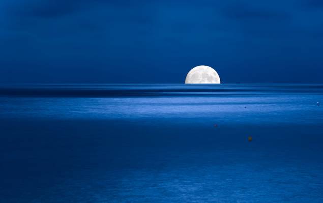 月亮,大海,夜晚