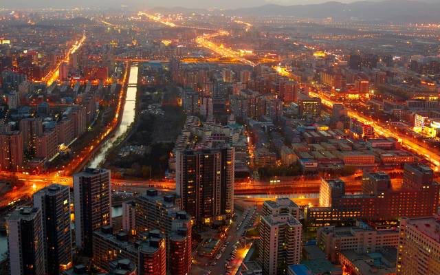 壁纸北京,午夜的城市景观,午夜的城市景观,灯,灯,中国,建筑,建筑,北京