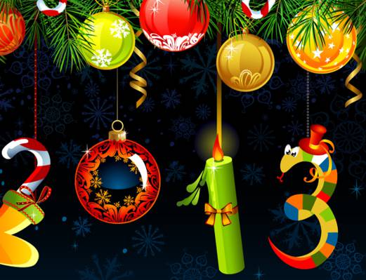 节日,装饰,雪花,蛇,蜡烛,新年,球,圣诞节,2013年