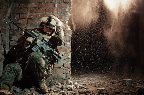 士兵,墙壁,爆炸,特种作战,海军陆战队部队,美国,防护装备