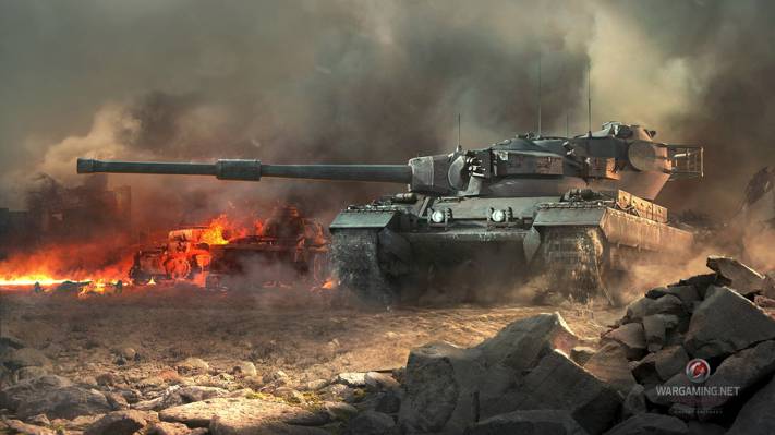 火焰,坦克世界,战争,坦克世界,WoT,英国坦克,烟雾,百夫长Mk,坦克