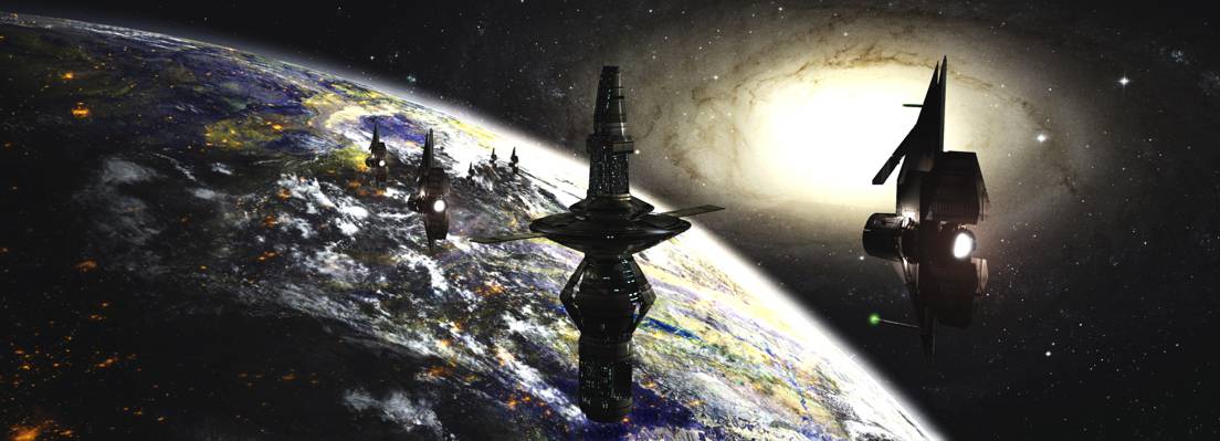 轨道复合体,行星,科幻小说,未来主义风景,Rich35211,斯科特理查德,未来,空间,空间,星星,车站,...