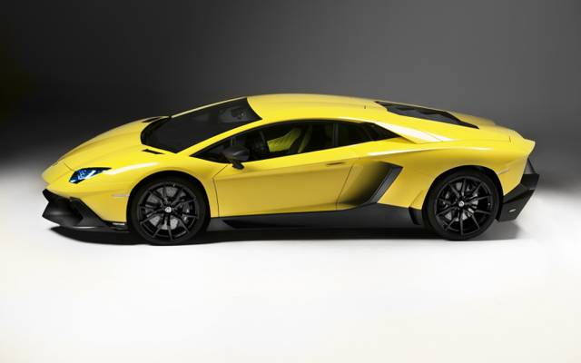 兰博基尼,黄色,侧视图,LP700-4,Aventador,50周年版,汽车