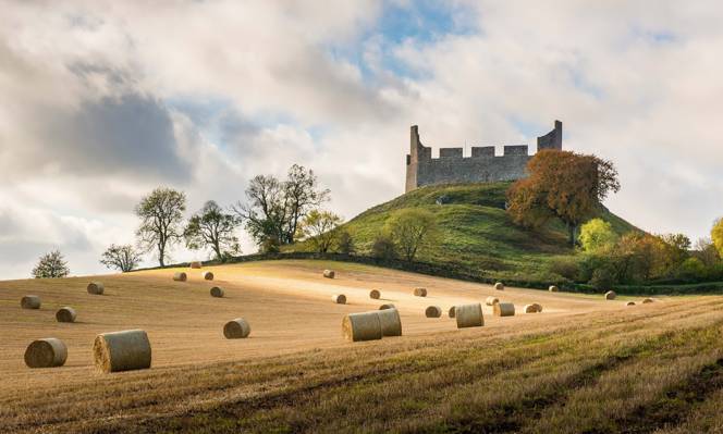 干草,苏格兰边界,字段,休姆城堡