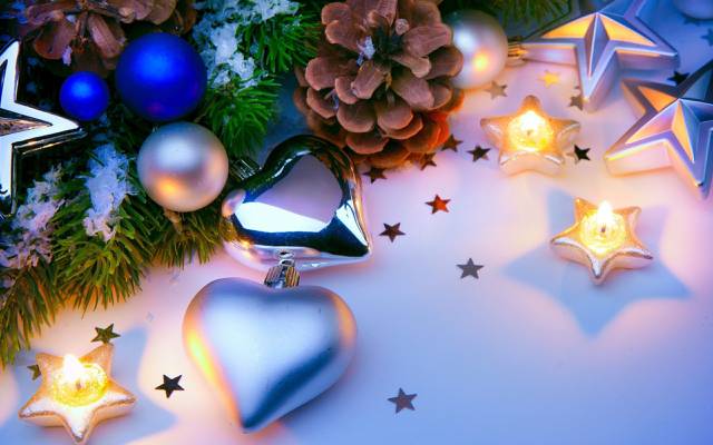球,颠簸,蜡烛,圣诞装饰品,新的一年