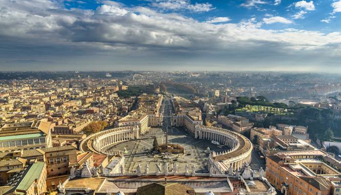 罗马,圣彼得广场,全景,意大利,梵蒂冈