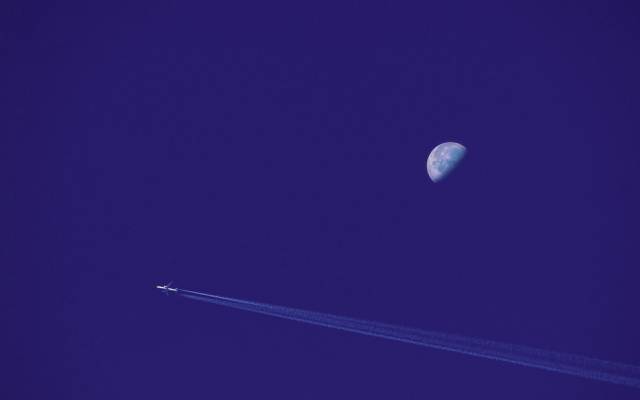 月亮,天空,飞机