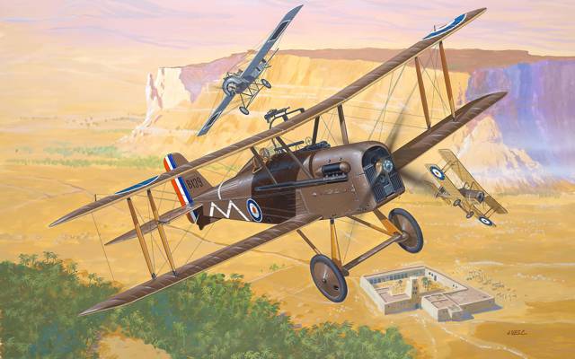 双翼飞机,艺术,飞机,S.E.5a,英语,英国,BBC,第一次世界大战,第一次世界大战,战斗机,一,...