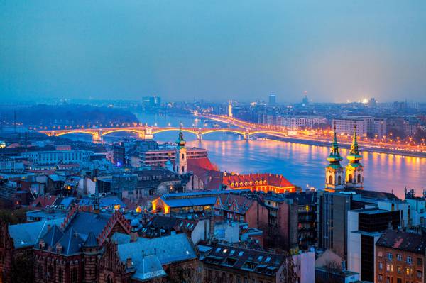 桥,照明,家,全景,城市,灯,晚上,匈牙利,建筑,布达佩斯,河,布达佩斯