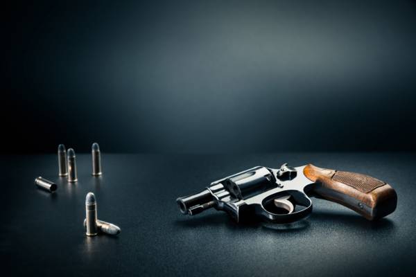 Cartridges, gun, revolver, beautiful background, beautiful background, wallpaper., bokeh, 