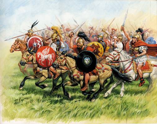 攻击,共和党人,盾牌,公元前III-I世纪,骑兵,盔甲,帽子,长矛,剑,身影,...