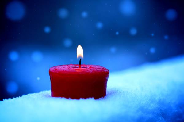 蜡烛,雪,冬天