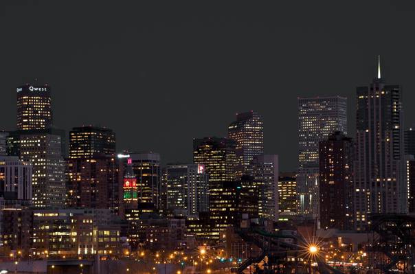 城市夜生活摄影,丹佛高清壁纸