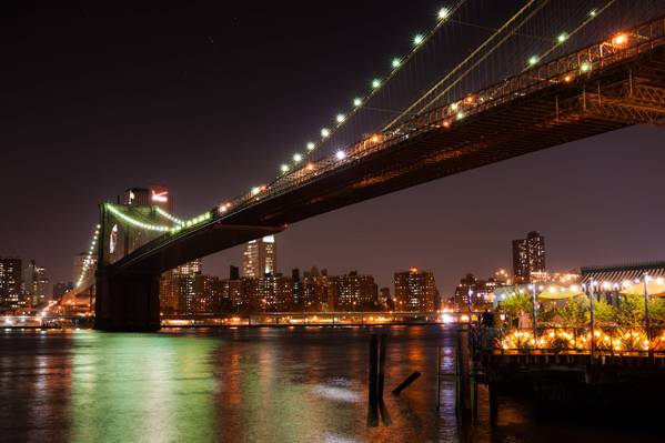 布鲁克林大桥在夜晚,布鲁克林大桥高清壁纸