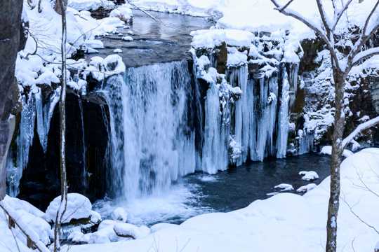 冬季结冰的瀑布图片