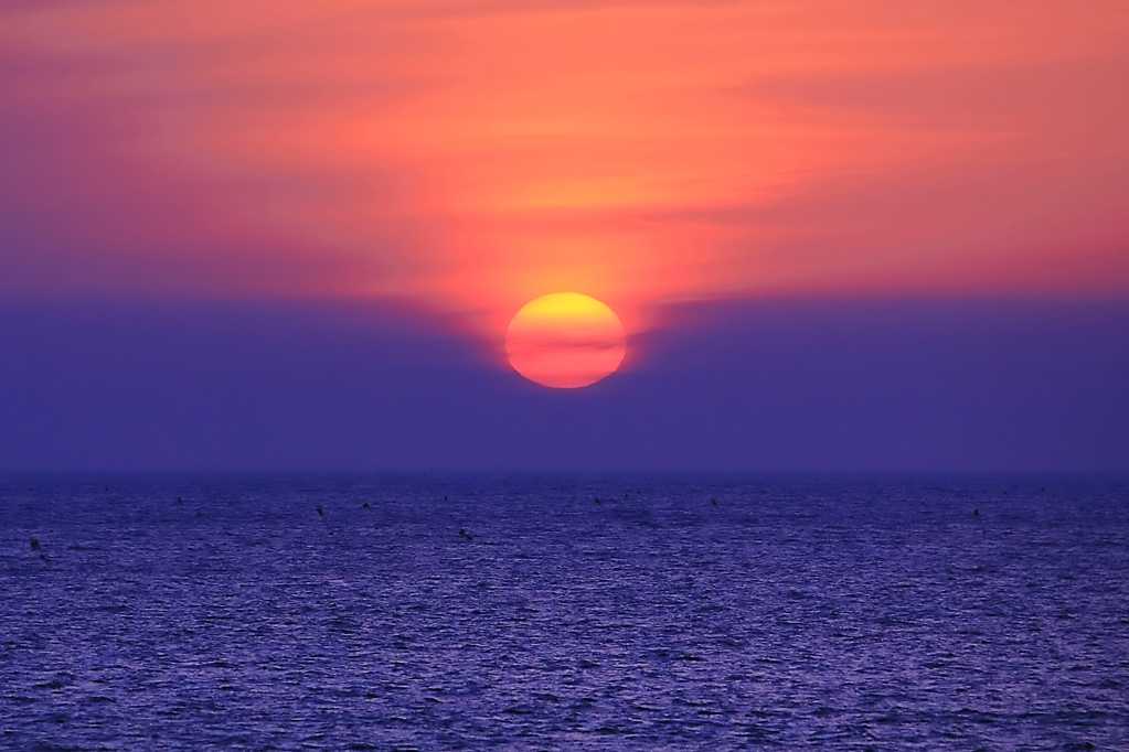 海洋夕阳景色图片