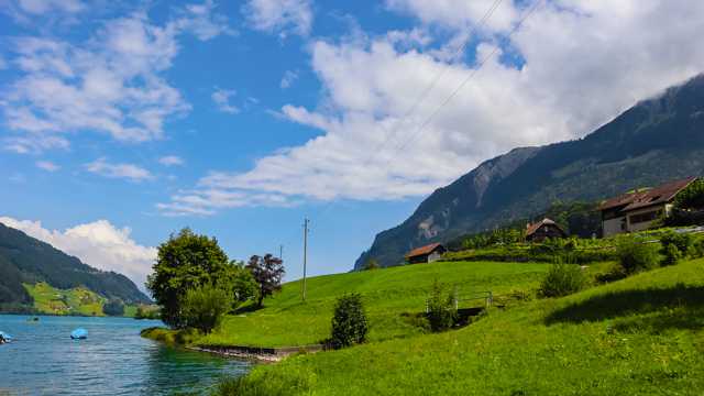 瑞士龙疆湖自然景物图片