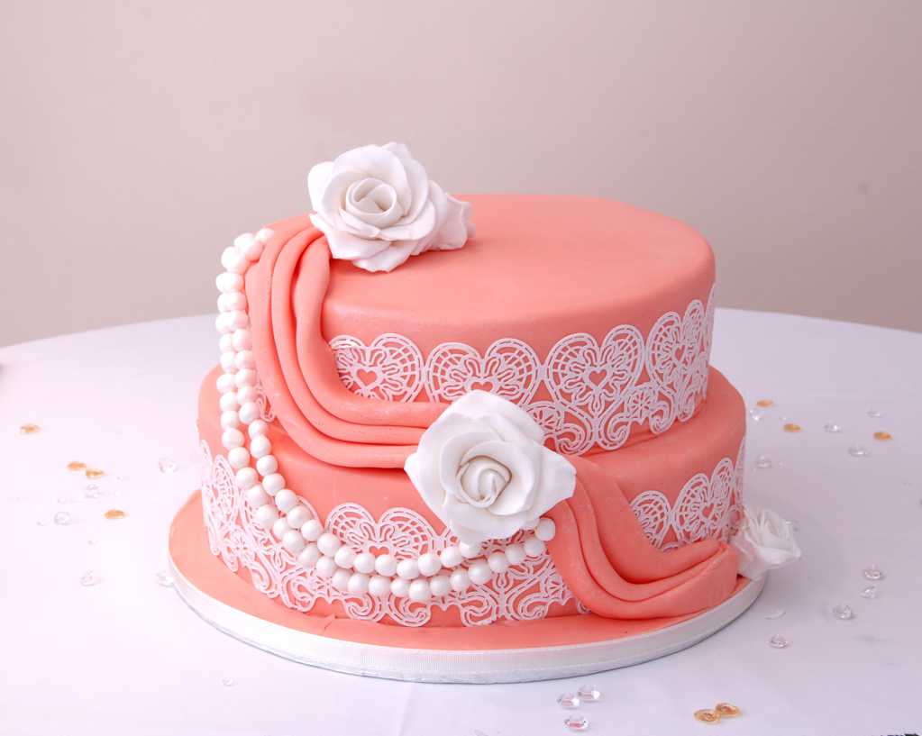粉色的奶油蛋糕图片