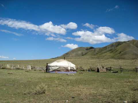 草场上的蒙古包图片