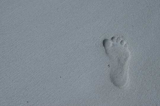 海滩上的脚印高清图片