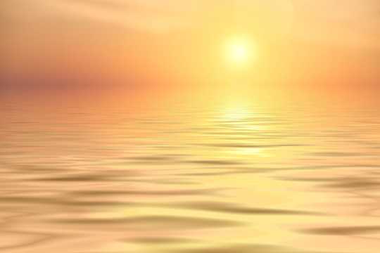 海上日落唯美图片