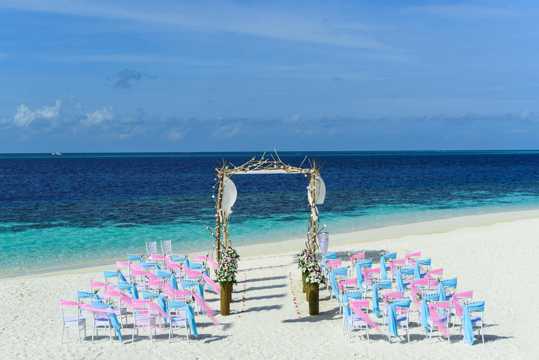 海滨的婚礼图片