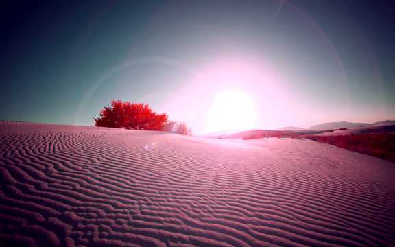 红色大漠唯美自然风光图片