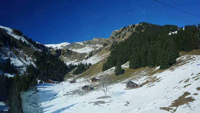 瑞士少女峰雪景图