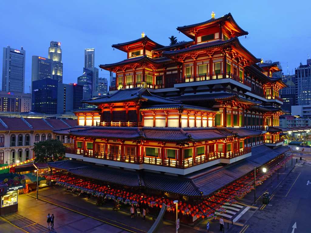 新加坡佛牙寺建筑景物图片