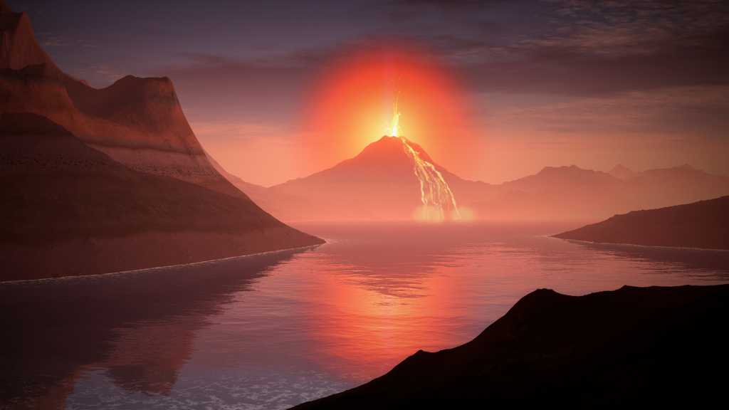 火山爆发景色图片