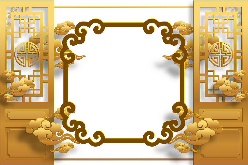 春节中国风边框背景素材图片