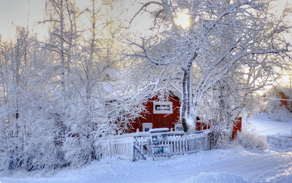 壁纸房子,雪,冬天,照片,性质,树木