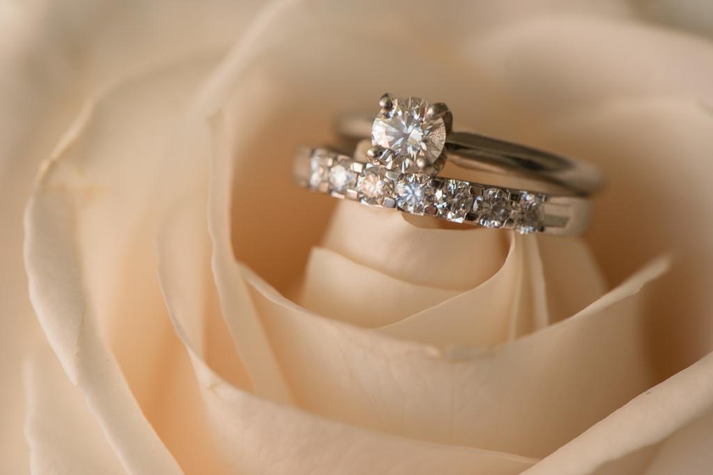 婚礼,戒指,花,玫瑰