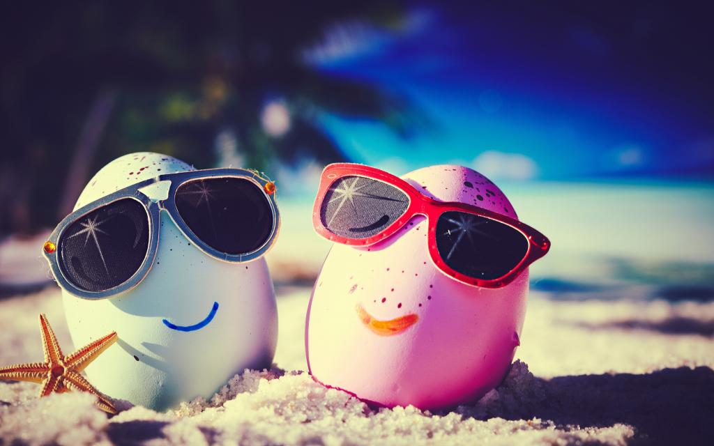 鸡蛋,眼镜,快乐,海滩,搞笑,可爱,夏天,热带