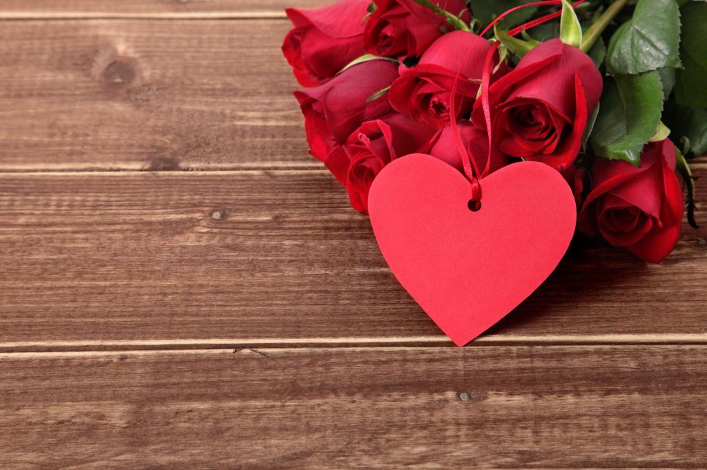 红玫瑰,心,爱,情人节那天,玫瑰,木,浪漫,礼物,红色