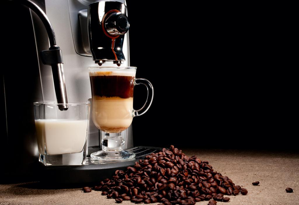咖啡机,谷物,牛奶,饮料,咖啡,玻璃