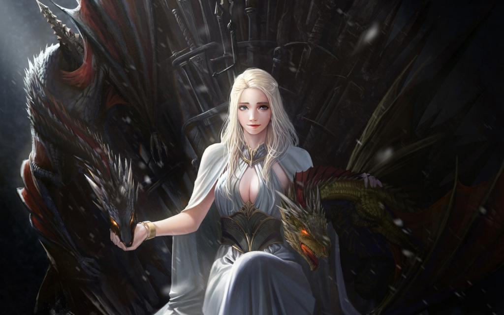 Khaleesi,电视系列,权力的游戏,幻想艺术,龙,剑,丹妮莉丝坦格利安,艺术品,母亲的...