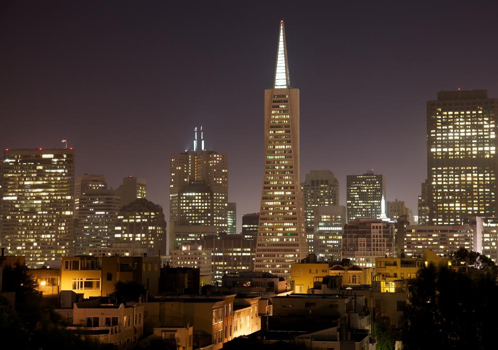 在夜间,旧金山高清壁纸城市景观摄影