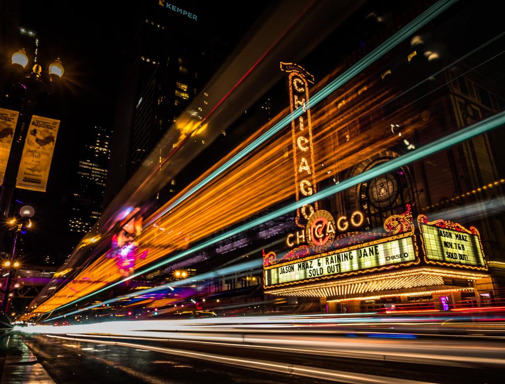 芝加哥剧院在夜间高清壁纸的游戏中时光倒流摄影