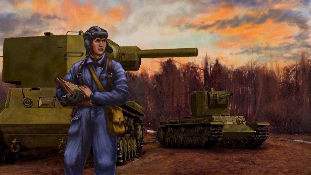军队,平板电脑,指挥官,ww2,,艺术,重型,KV-2,坦克,Klim Voroshilov
