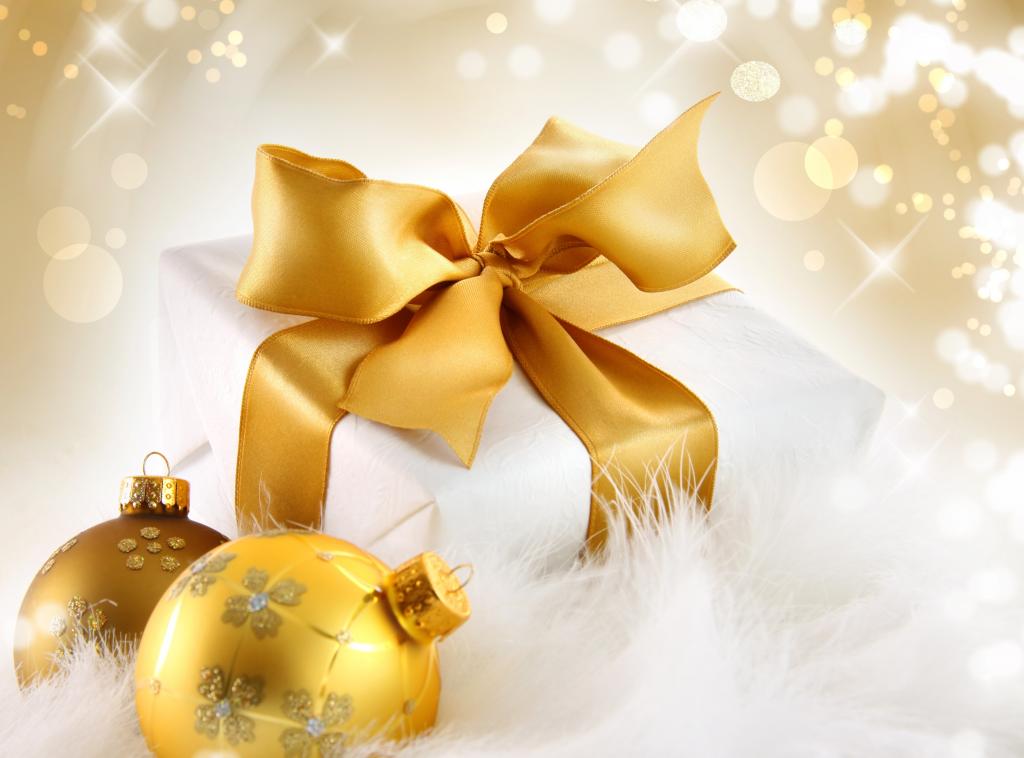 球,新年,假期,框,礼物,磁带,包装,黄金,弓,亮片,金,球,圣诞节